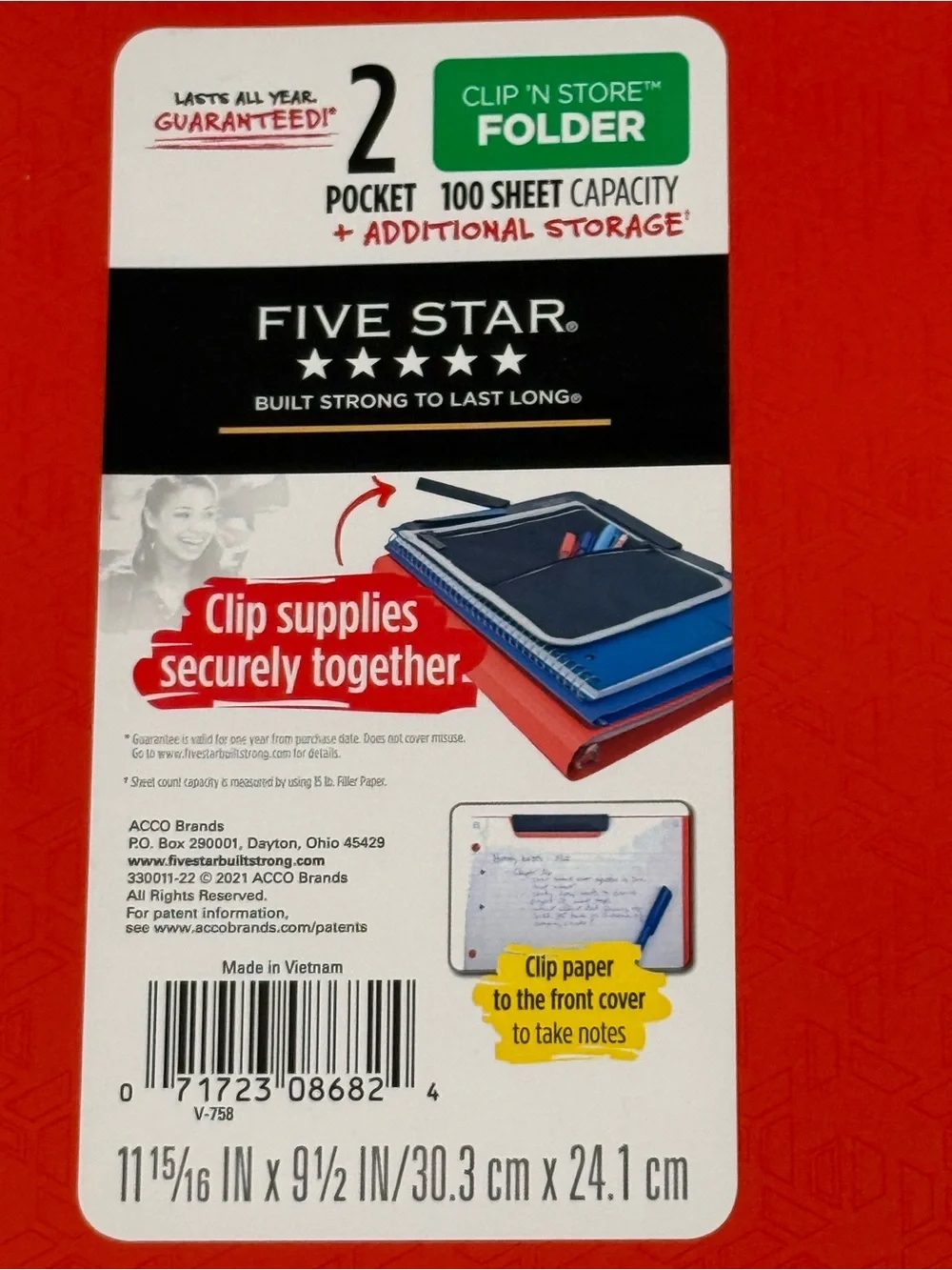 NEW Mead Five Star Folder & Pencil Pouch Bundle